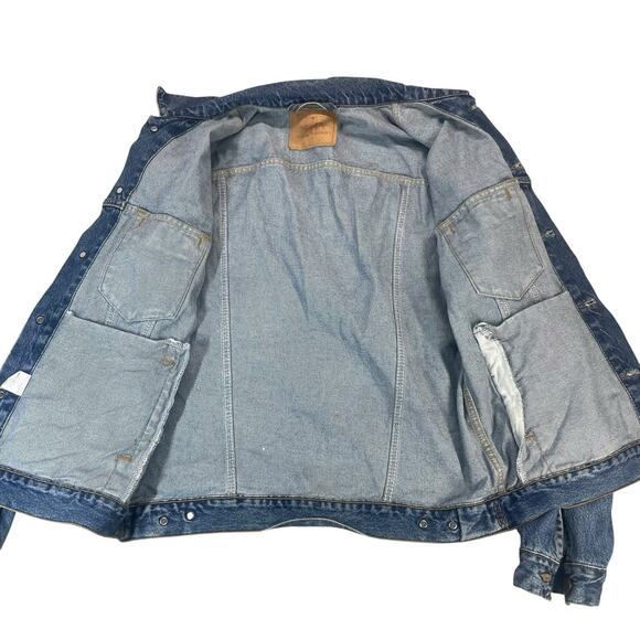 Vintage 90s Levi's Denim Trucker Jacket Mens Size M Made in USA 70507-0389 Retro - Picture 8 of 16